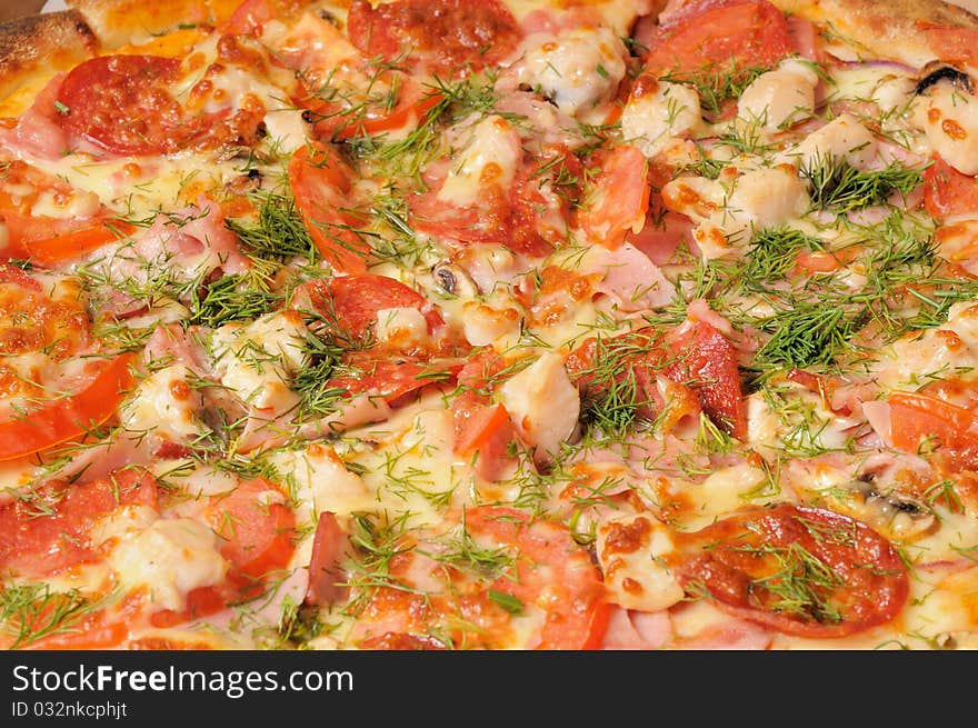 Pizza closeup and macro. Background. Pizza closeup and macro. Background.