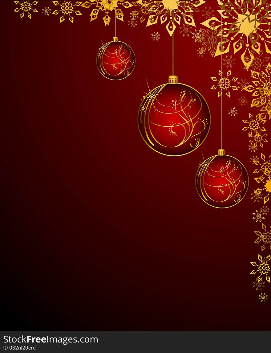 Christmas balls on a black background