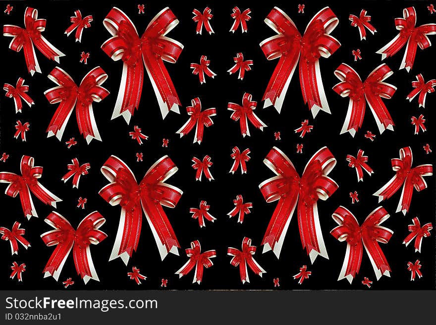 Red ribbon satin gift bow background