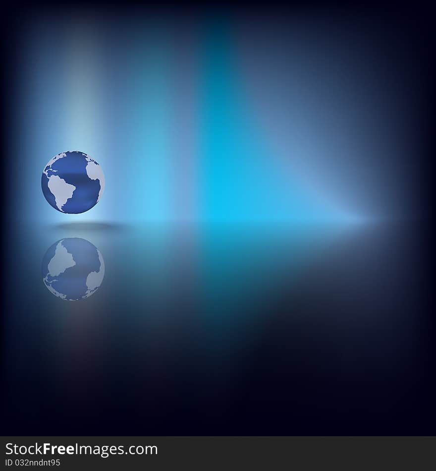 Abstract Background With Globe On Blue