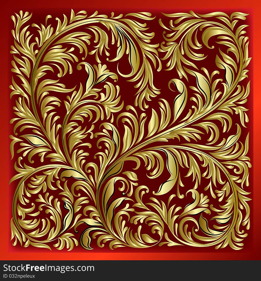 Abstract background with floral ornament