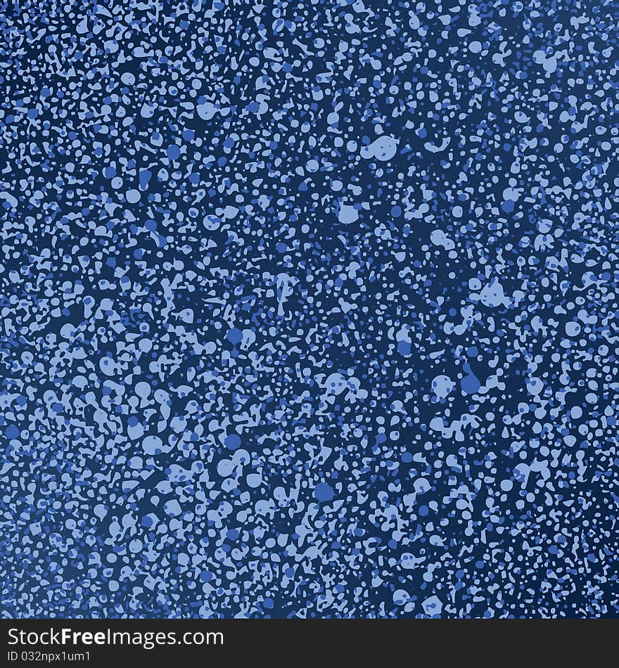 Abstract texture with splashed drops on blue