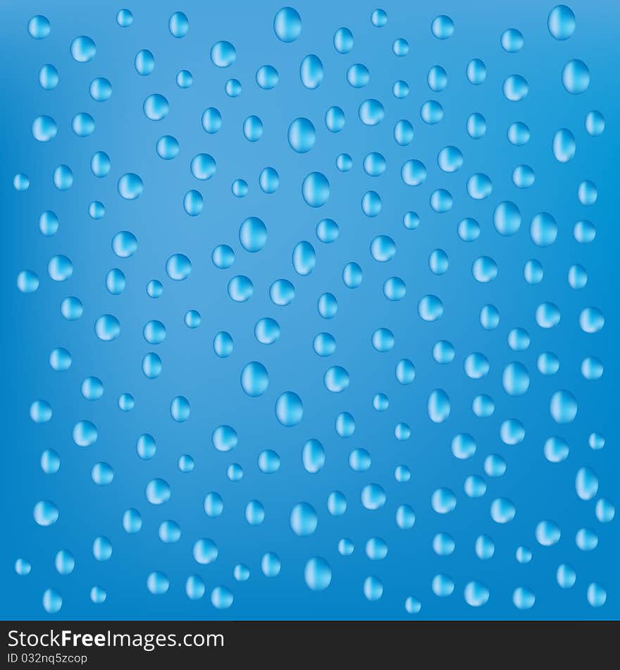 Abstract texture with water drops on blue