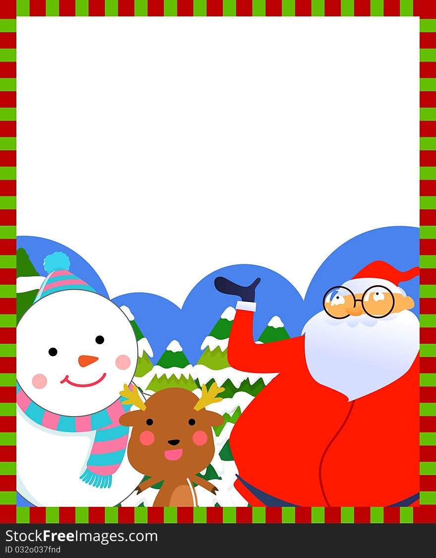 A cute christmas frame,illustration