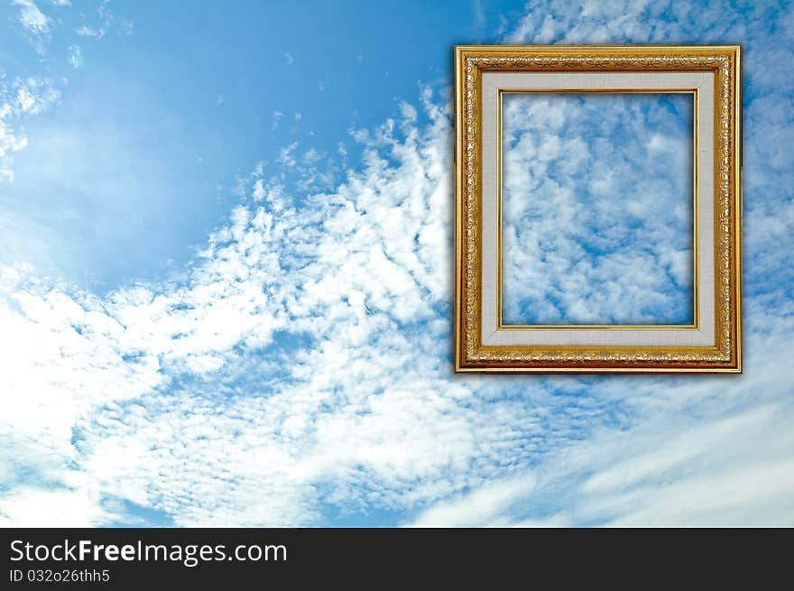 Blue Sky with GoldPicture Frame