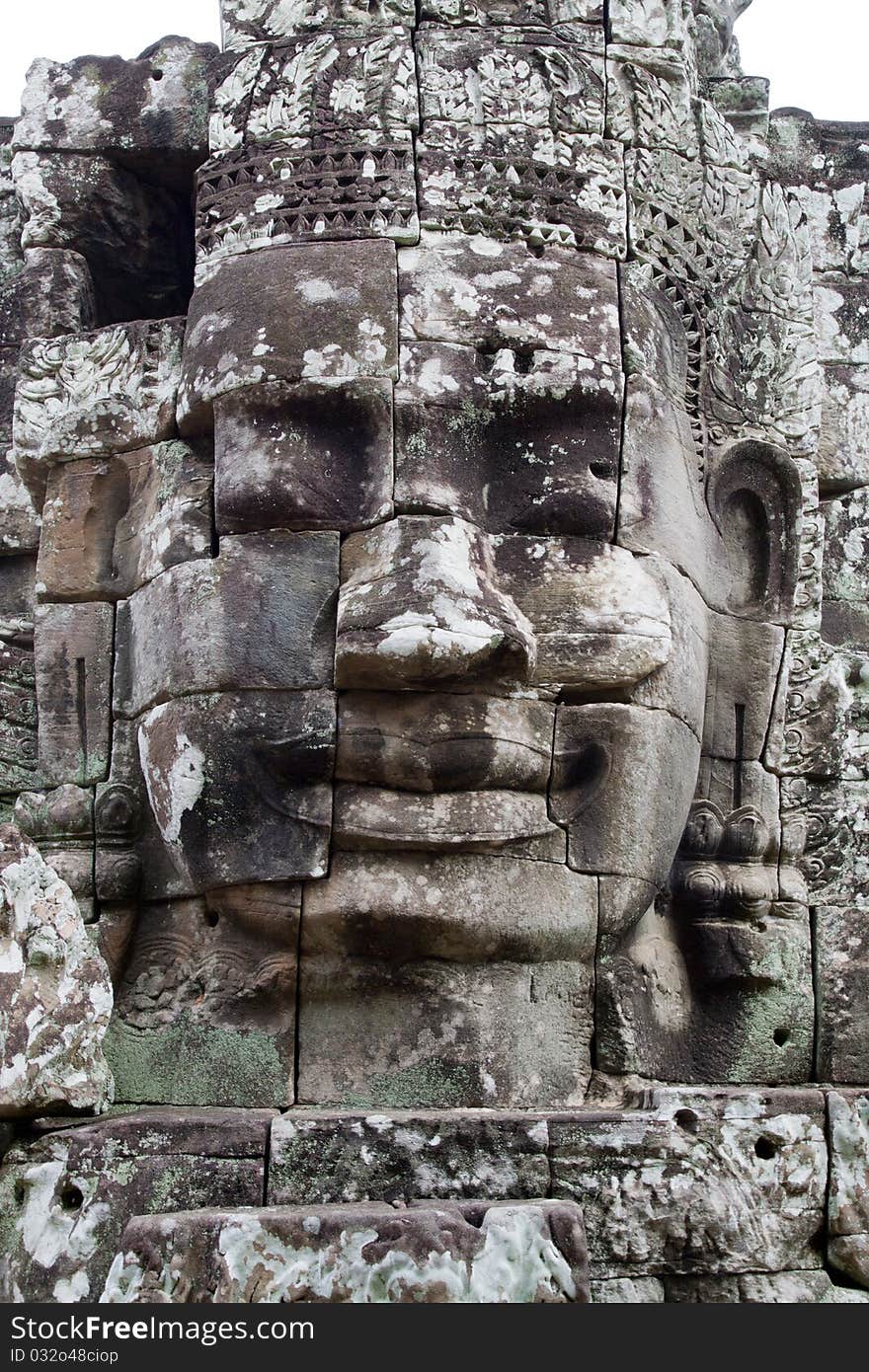 Face in cambodian temple closeup. Face in cambodian temple closeup