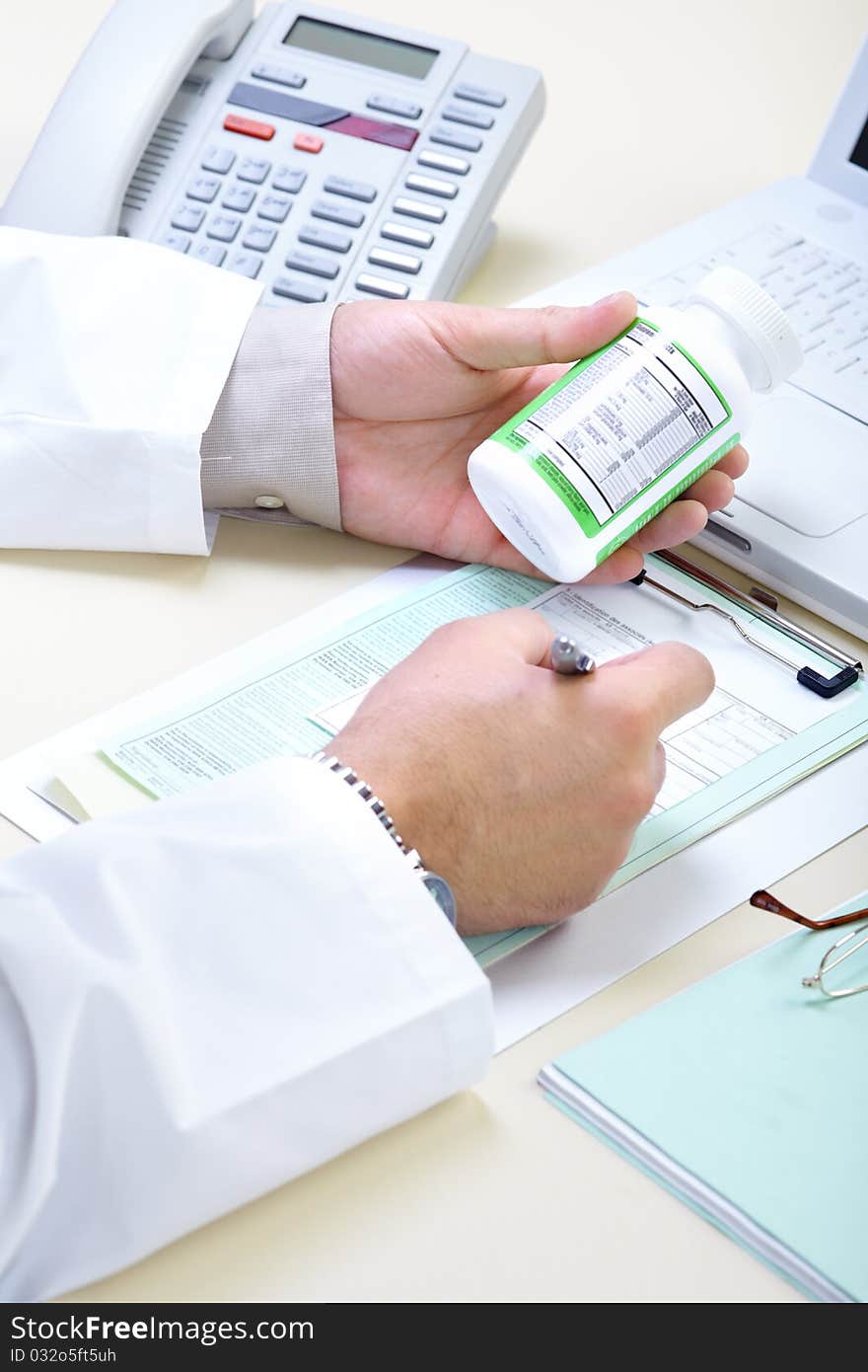 Medical doctor working in the office