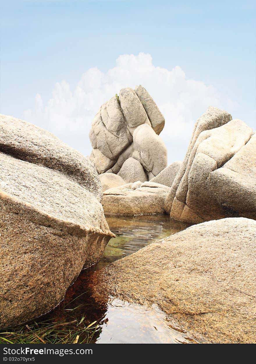 Big stones in water