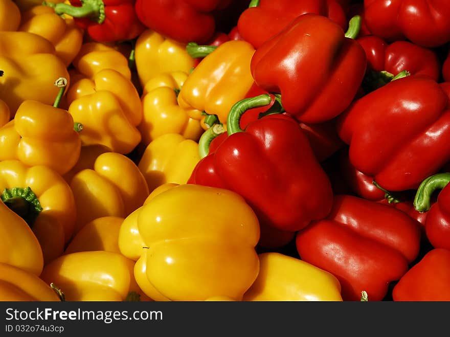 Open market in Israel. Fresh peppers in a nice autumn day. Open market in Israel. Fresh peppers in a nice autumn day.