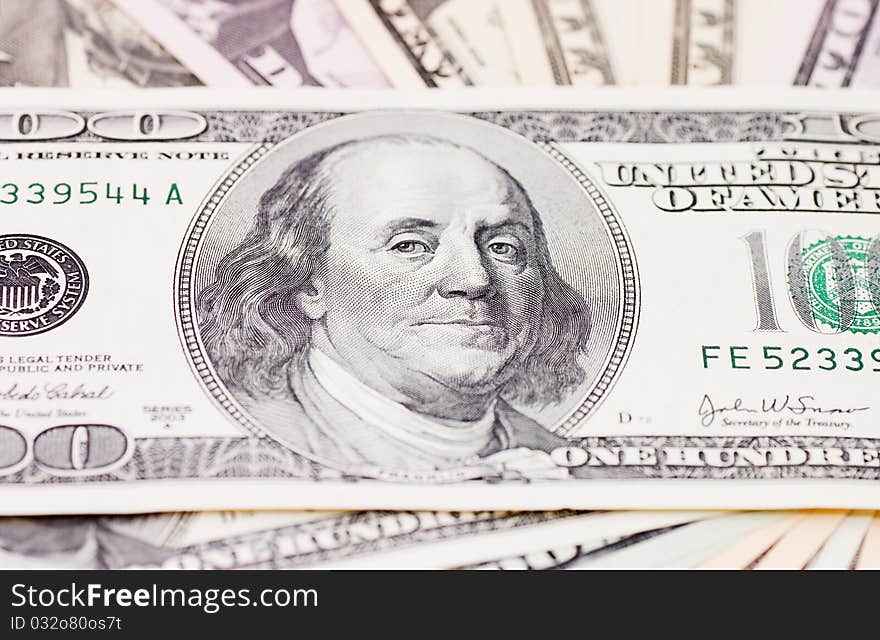 Dollar banknotes, abstract business money background close up. Dollar banknotes, abstract business money background close up