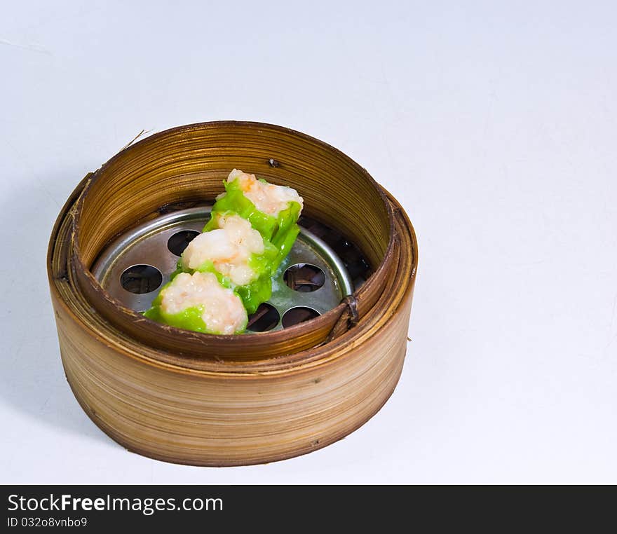 Chinese streamed crab dimsum in bamboo containers traditional cuisine. Chinese streamed crab dimsum in bamboo containers traditional cuisine