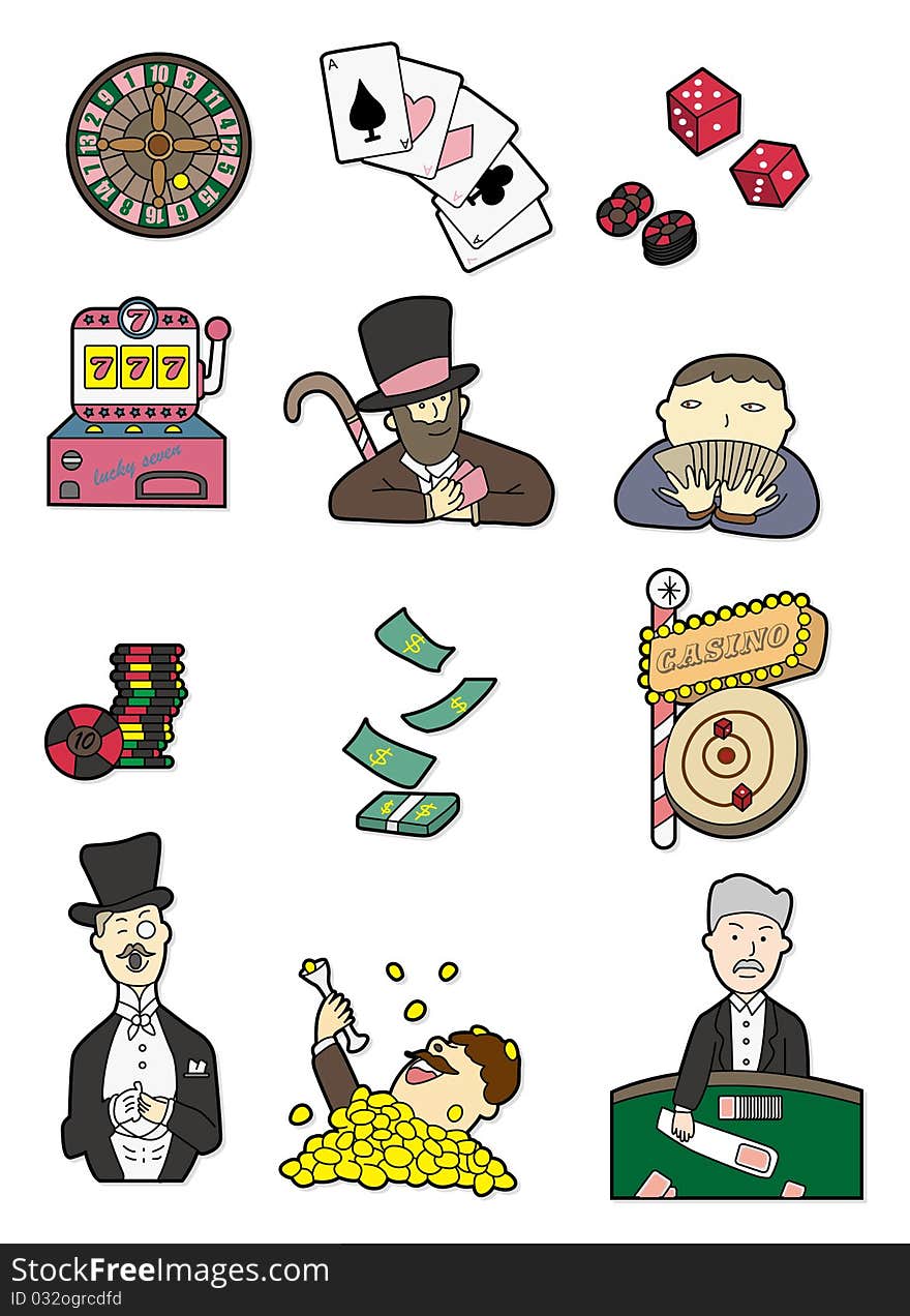 Cartoon casino icon,vector illustration