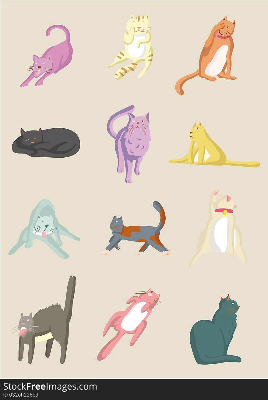 Cartoon cat icon,vector illustration