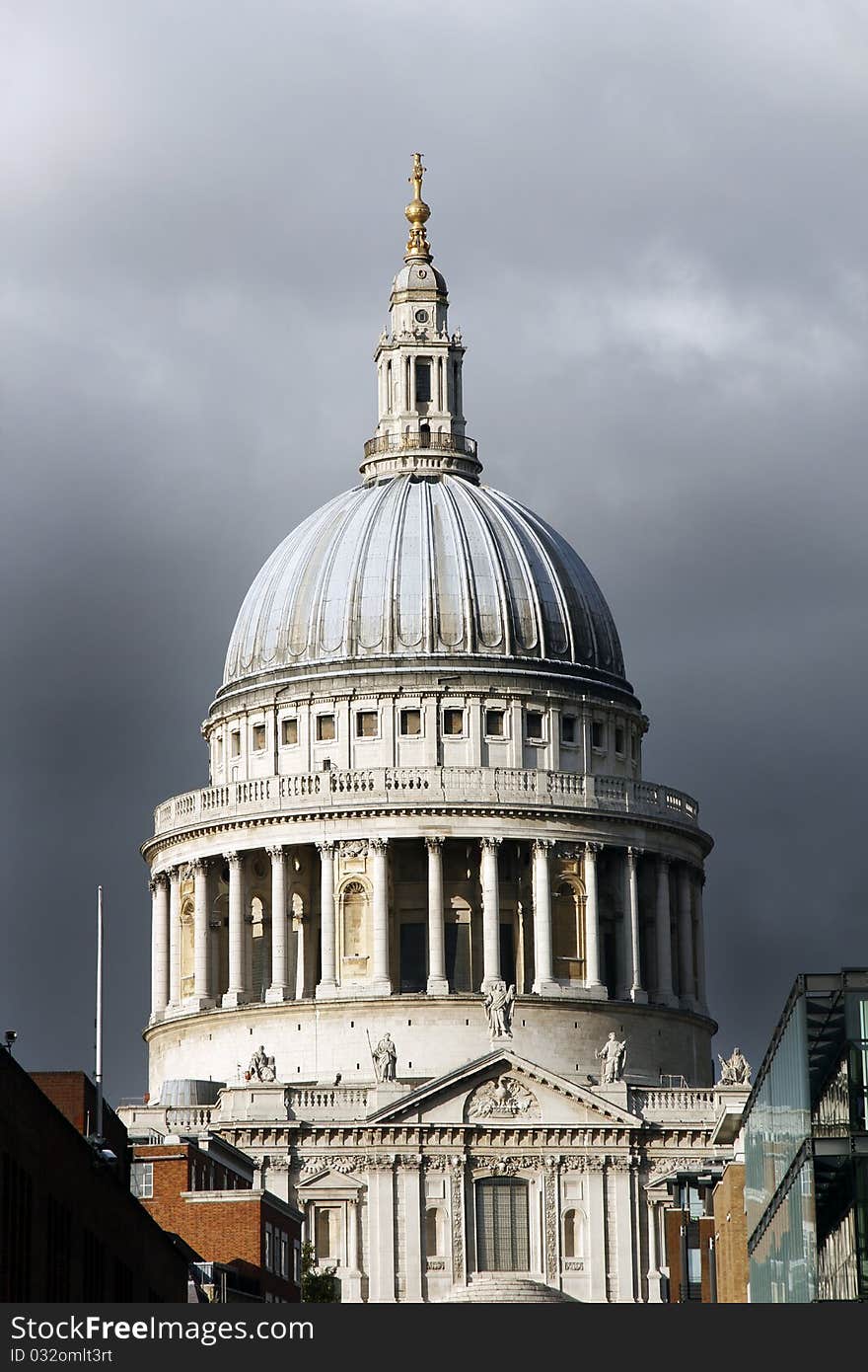 The world-famous cathedral under a threatening sky. The world-famous cathedral under a threatening sky