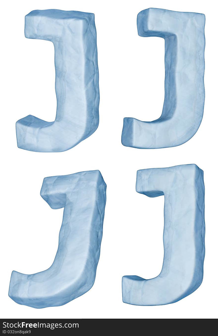 Icy letter J.