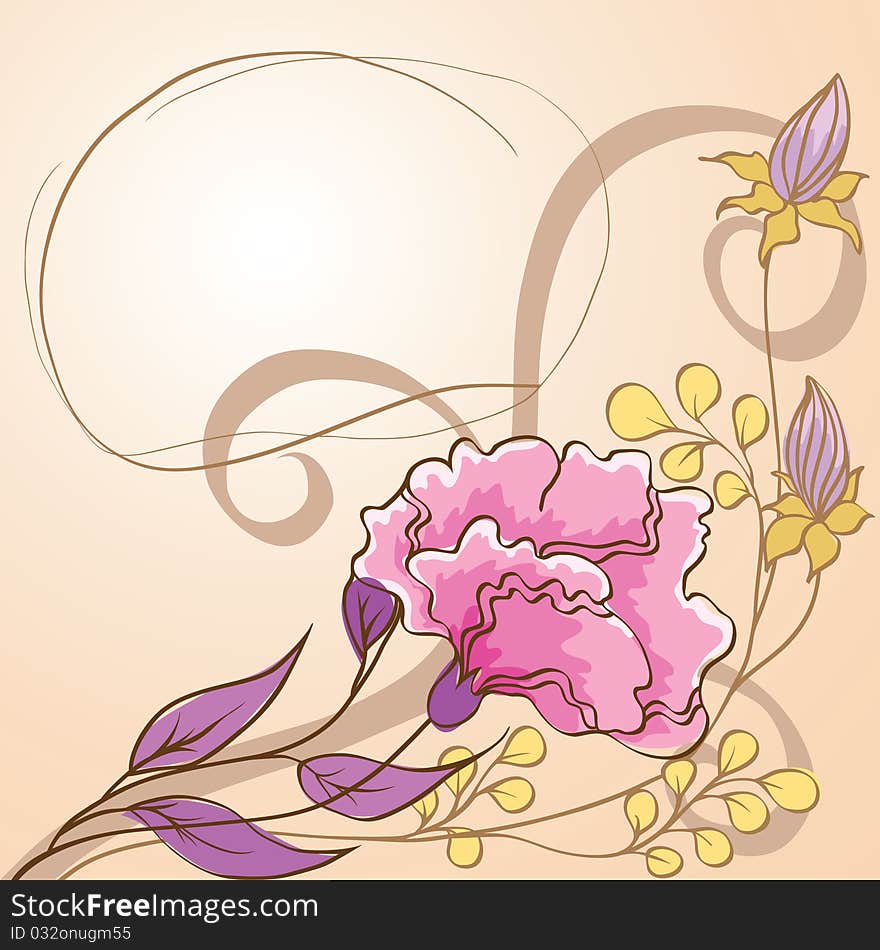 Background with luxurious decorative flower for design. Background with luxurious decorative flower for design