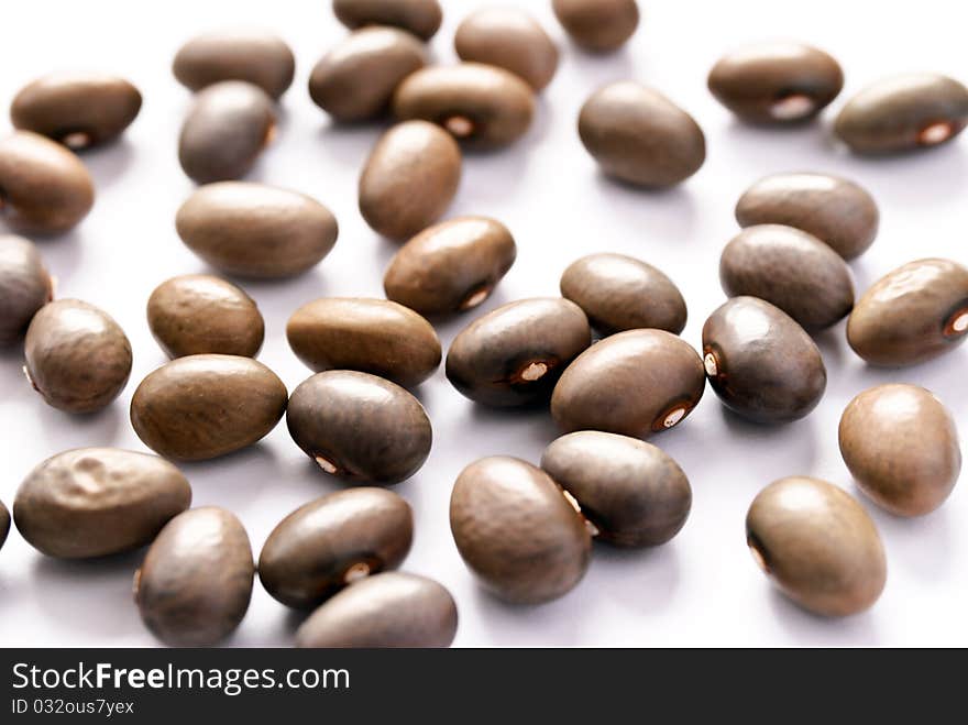 Picture of a group of beans isolated on white.