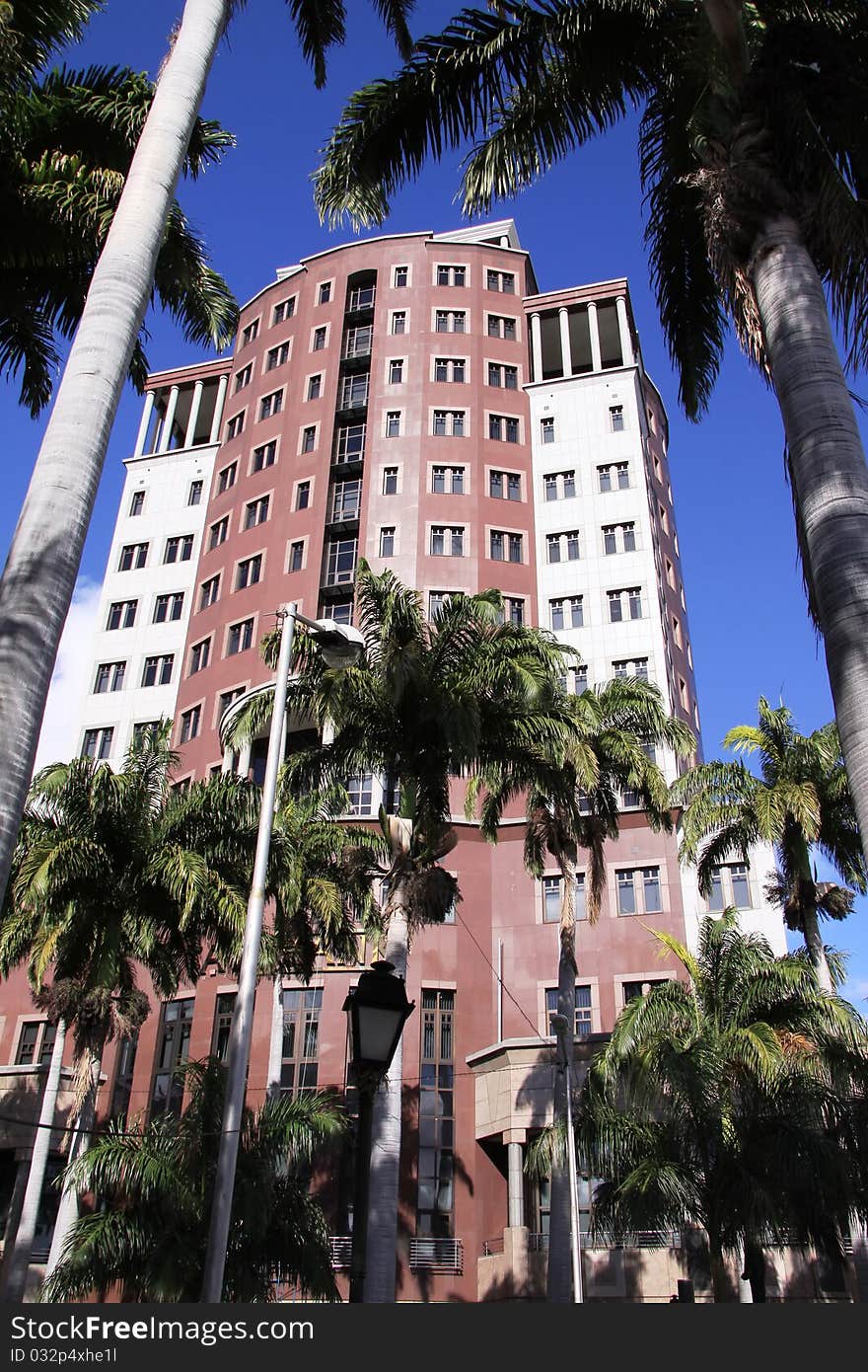 Modern commercial building in the city of Portlouis,Mauritius. Modern commercial building in the city of Portlouis,Mauritius