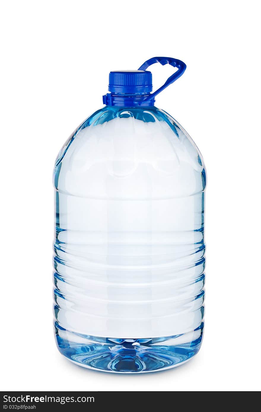 Big blue bottle with water isolated