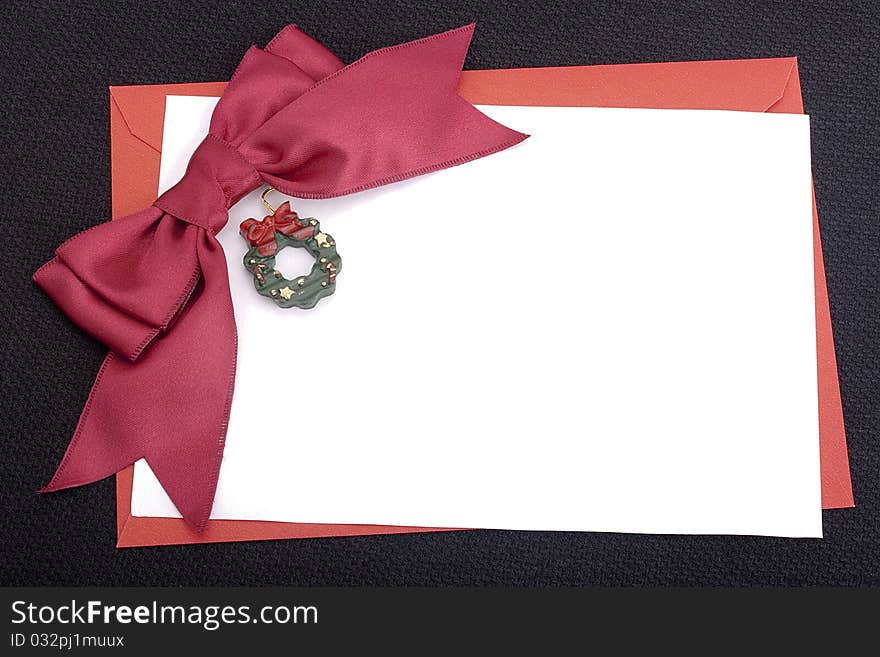 Congratulatory letter with a red envelope and a scarlet ribbon.