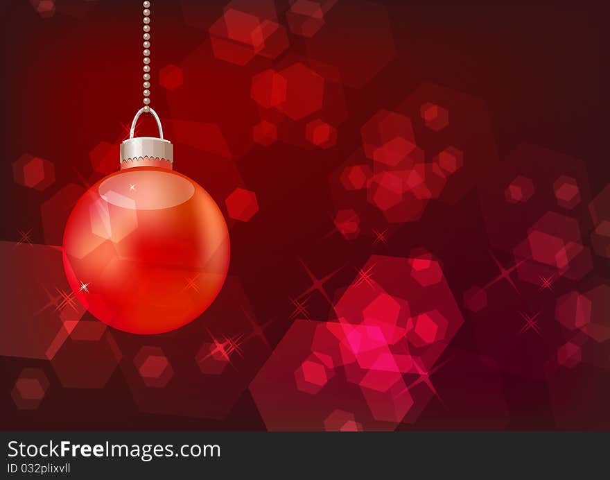 Bright sparkling background with hanging ball