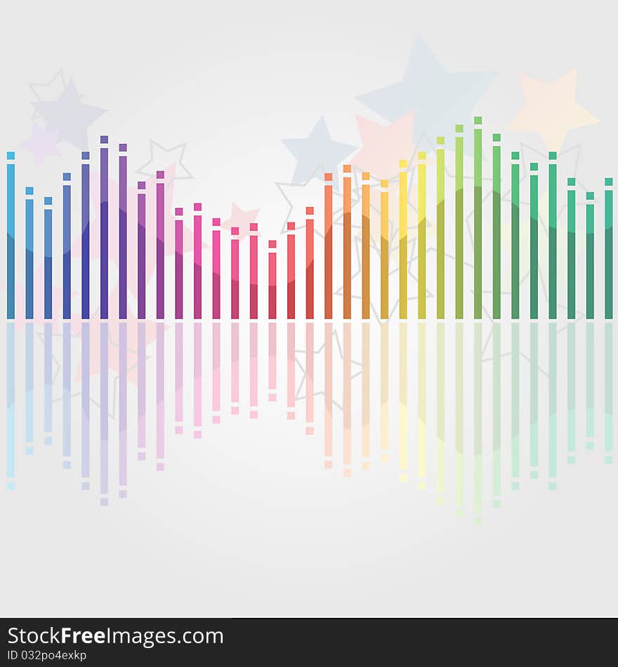 Many-colored modern equalizer on light grey background. Many-colored modern equalizer on light grey background