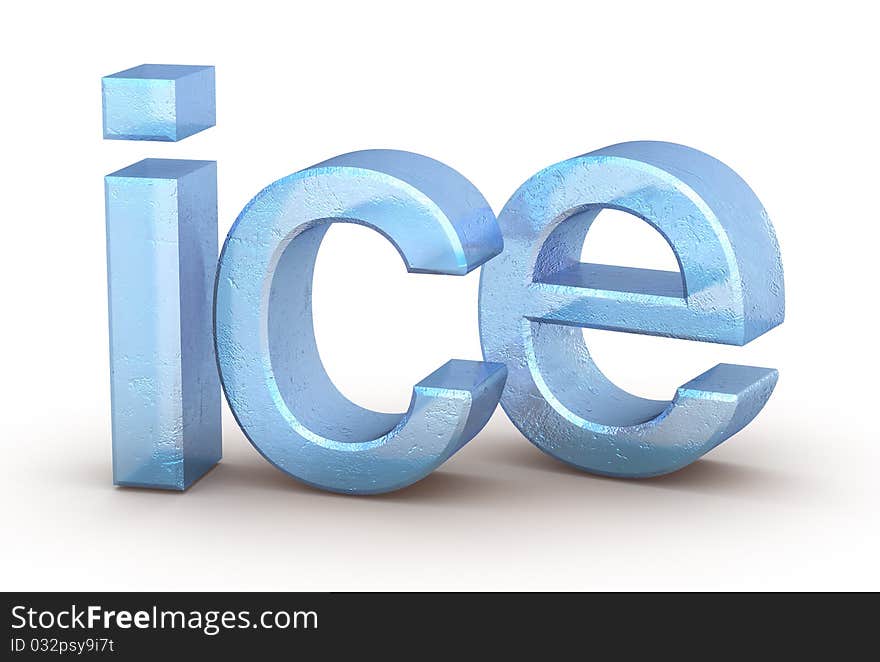 Word Ice On White Background