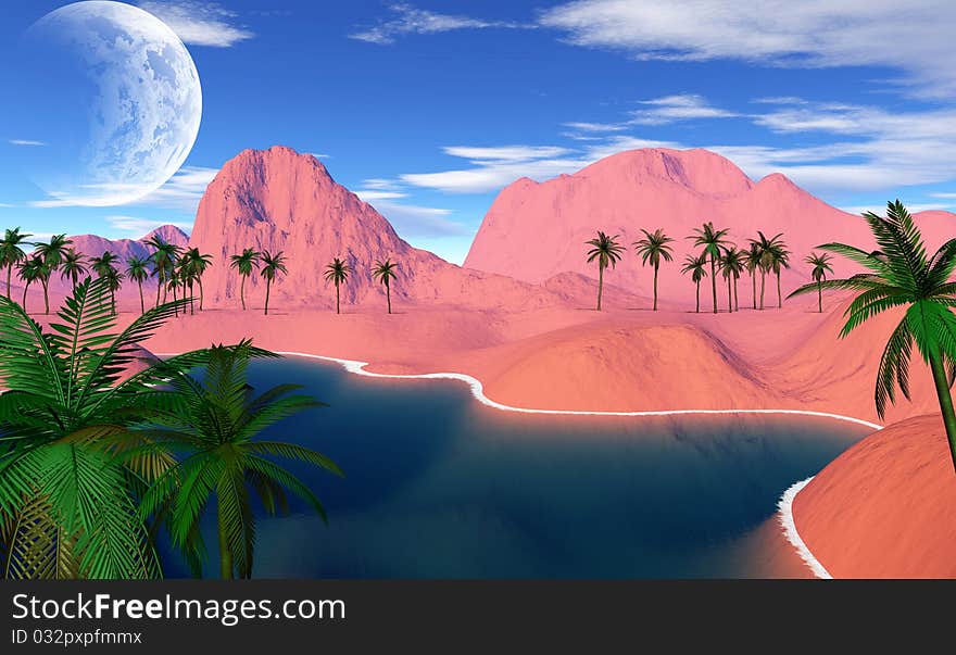 Colorful Tropical Landscape