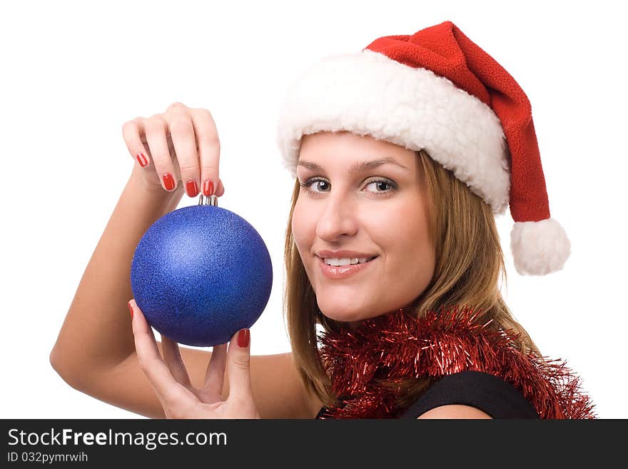 Smiling Women In Santa S Hat