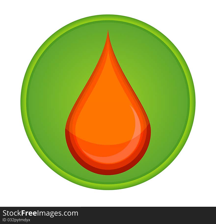 Circle icon red blood drop