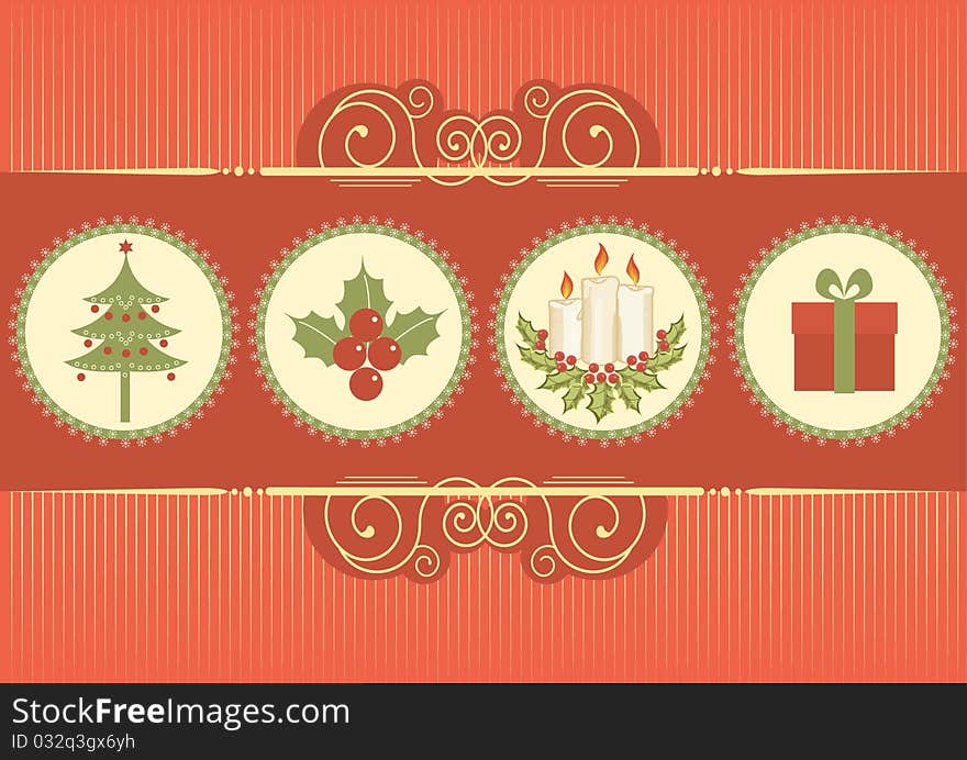 Christmas card.Vector vintage background for text. Christmas card.Vector vintage background for text.