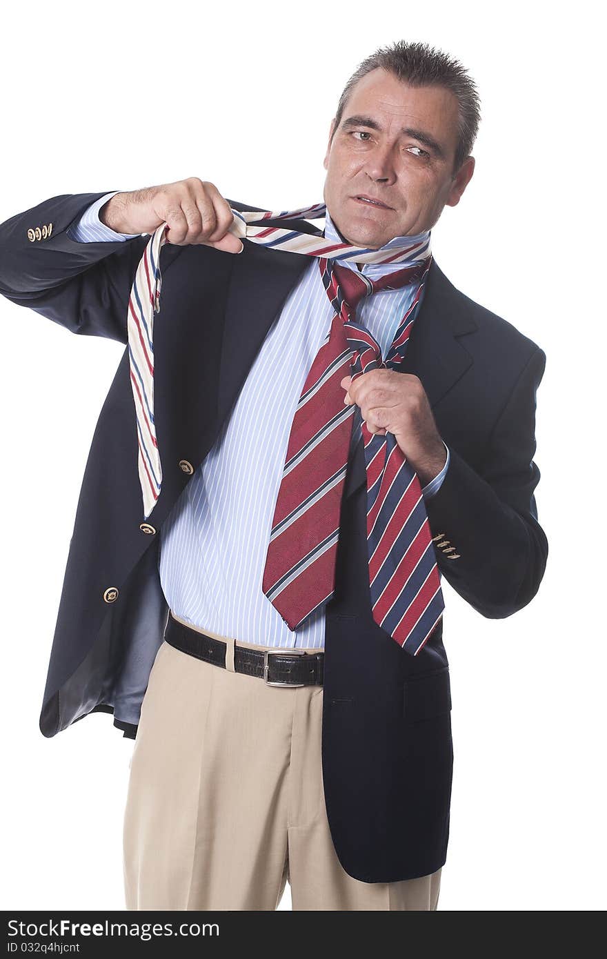 Man with several ties