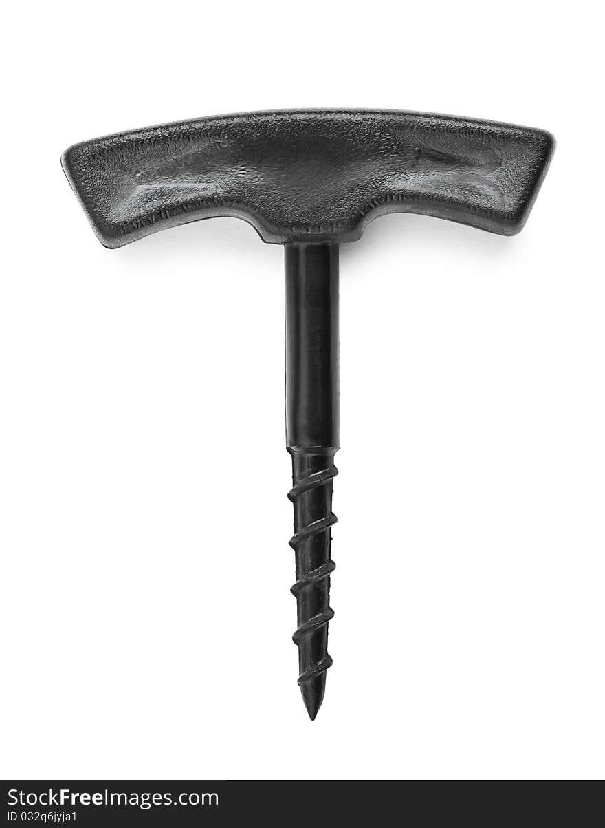 Black corkscrew isolated