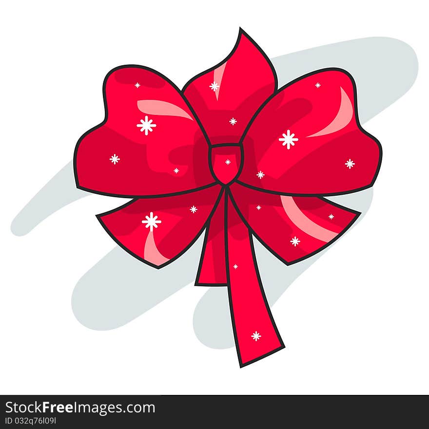 Red bow on a white background