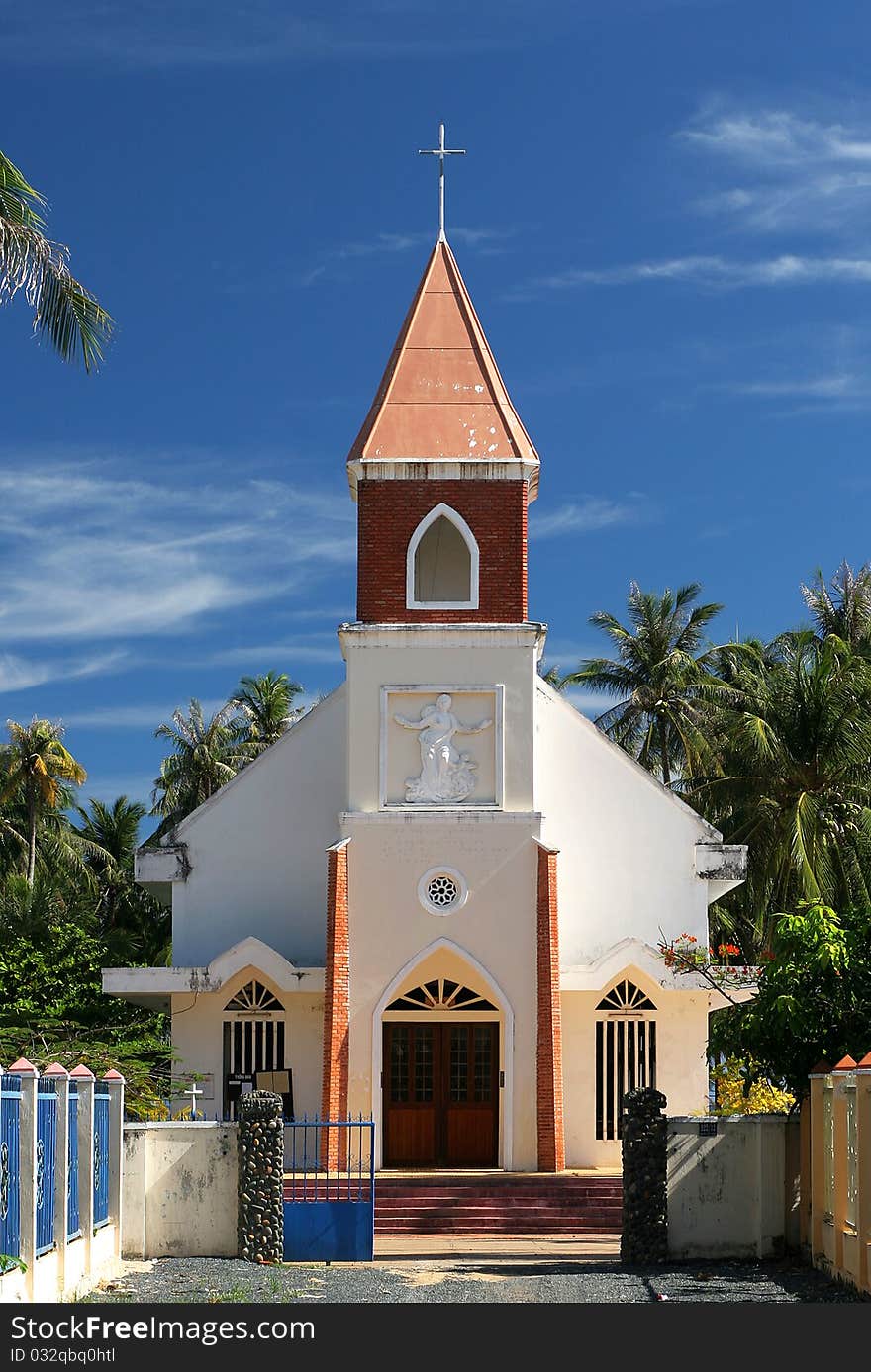 Small christian church in southern Vietnam near Mui Ne. Small christian church in southern Vietnam near Mui Ne