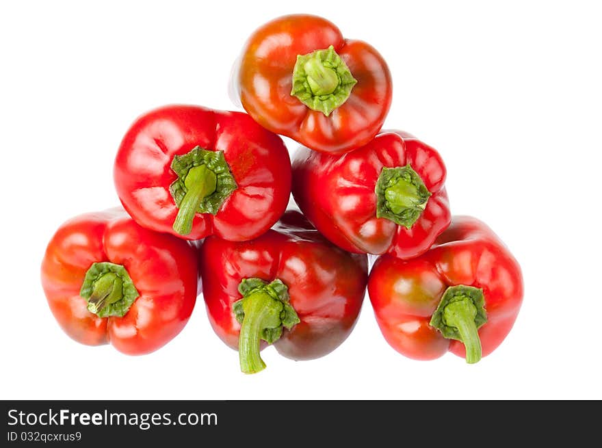 Red peppers isolated on white background