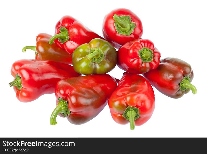 Red peppers isolated on white background