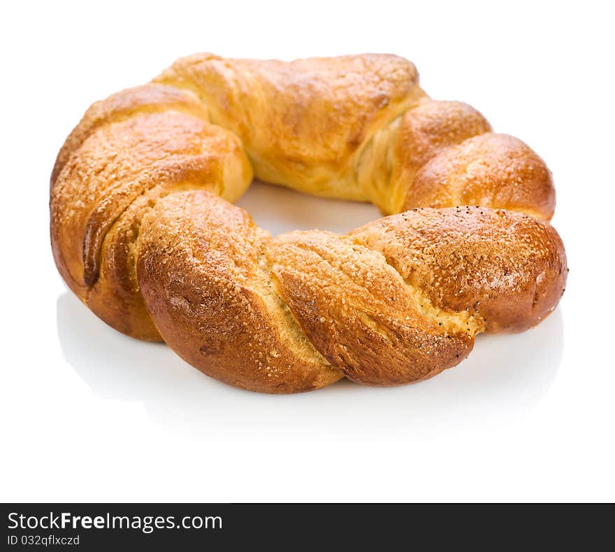 Backery brown loaf isolated on white background