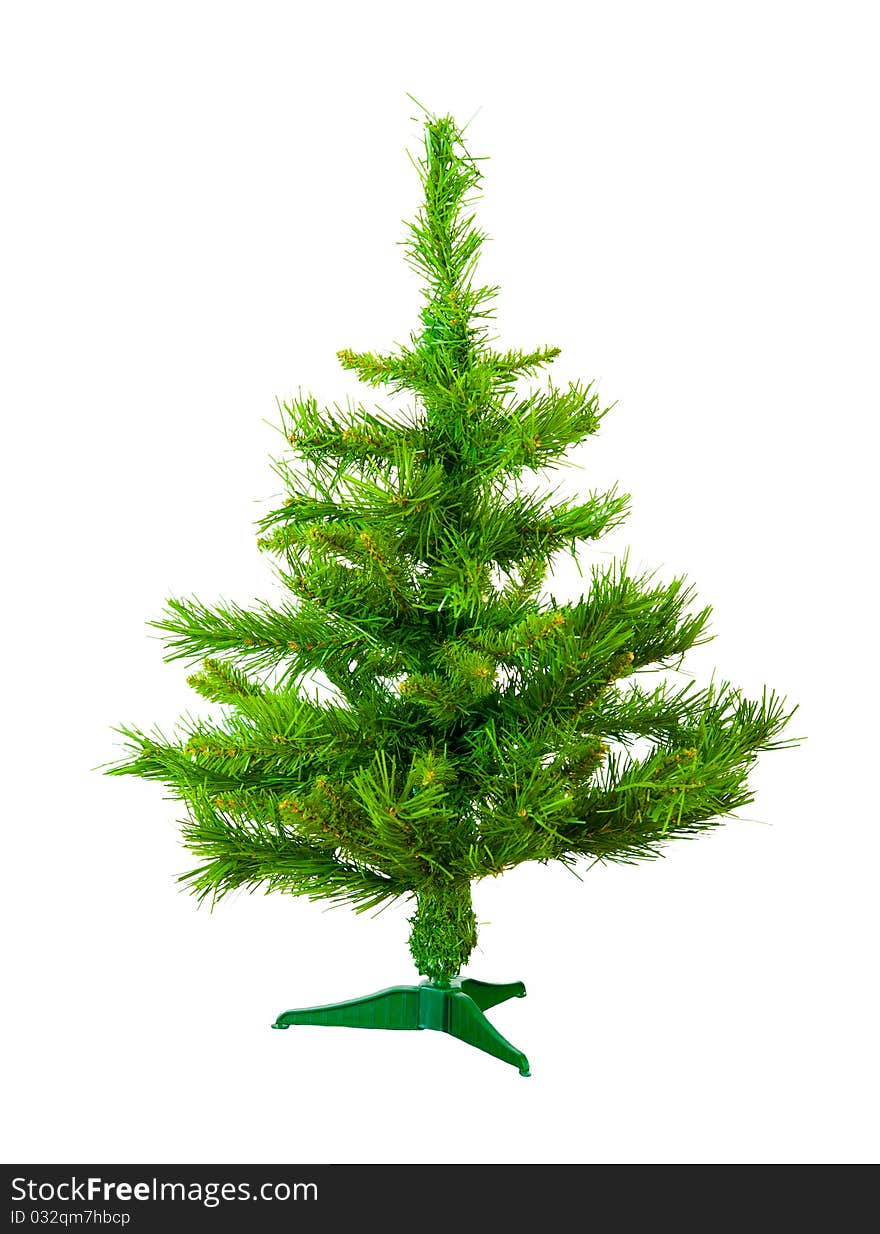 Artificial christmas tree isolated on white background. Artificial christmas tree isolated on white background