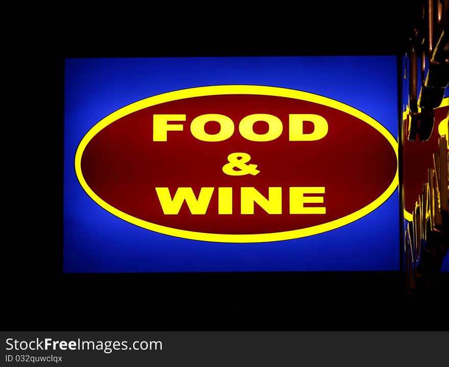 Food And Wine Sign