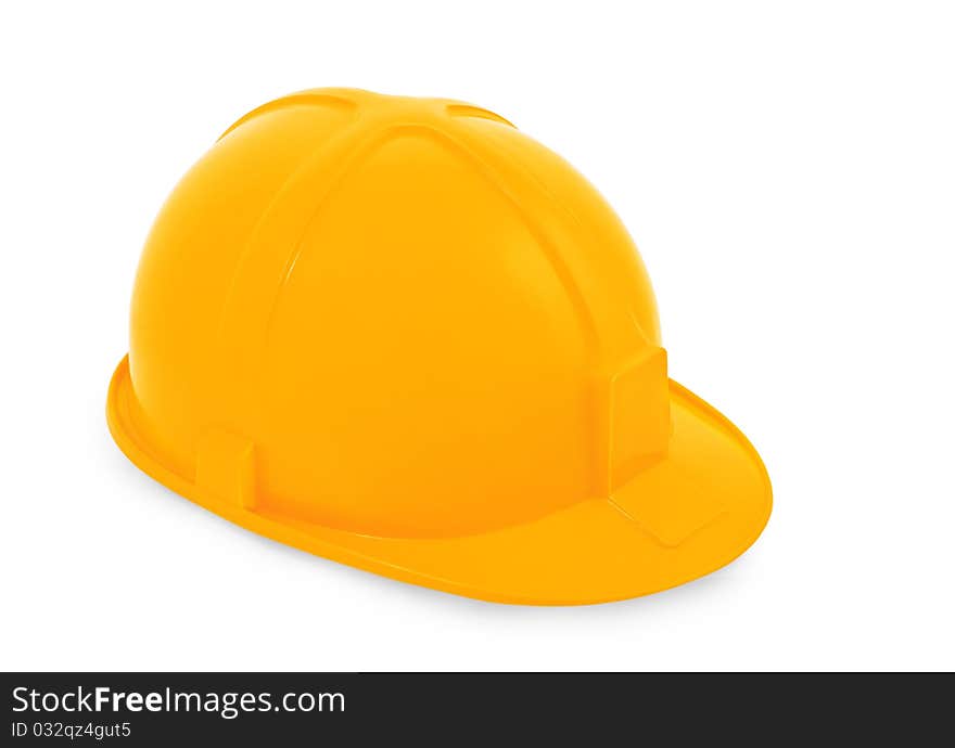 One yellow Helmet isolated on w hite background