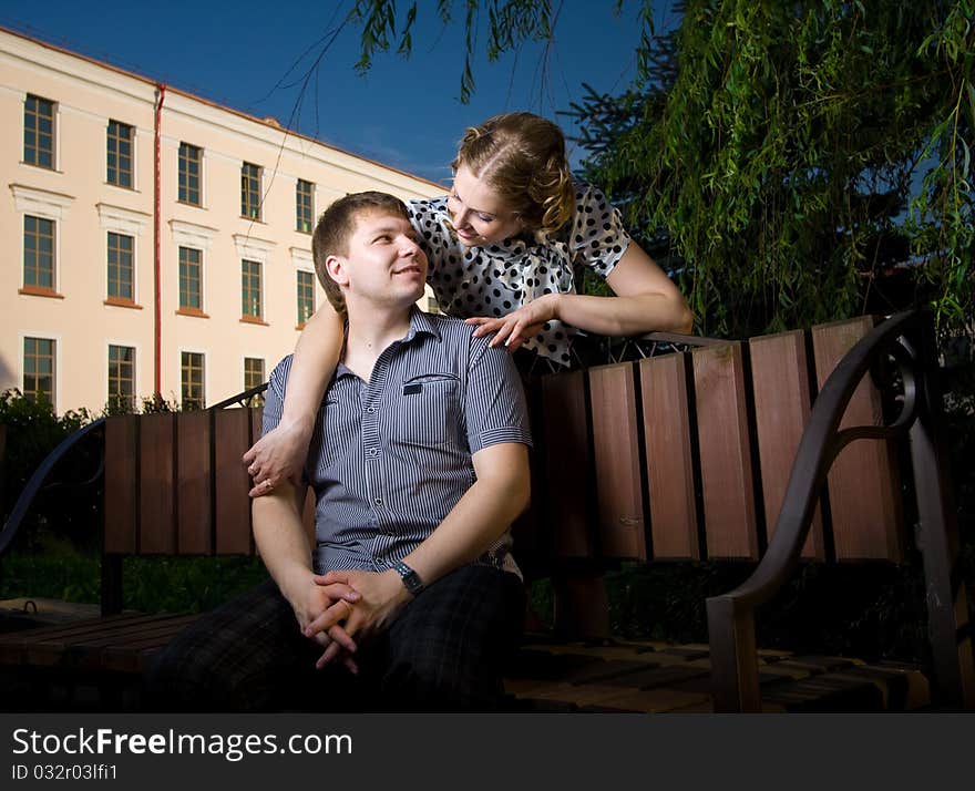 Beautiful girl flirting with a guy. Beautiful girl flirting with a guy