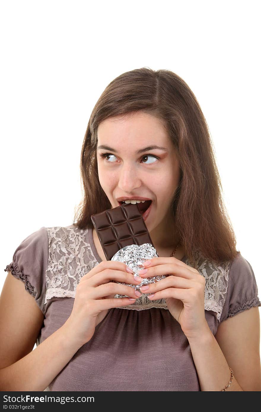 Woman Eat Chocolate