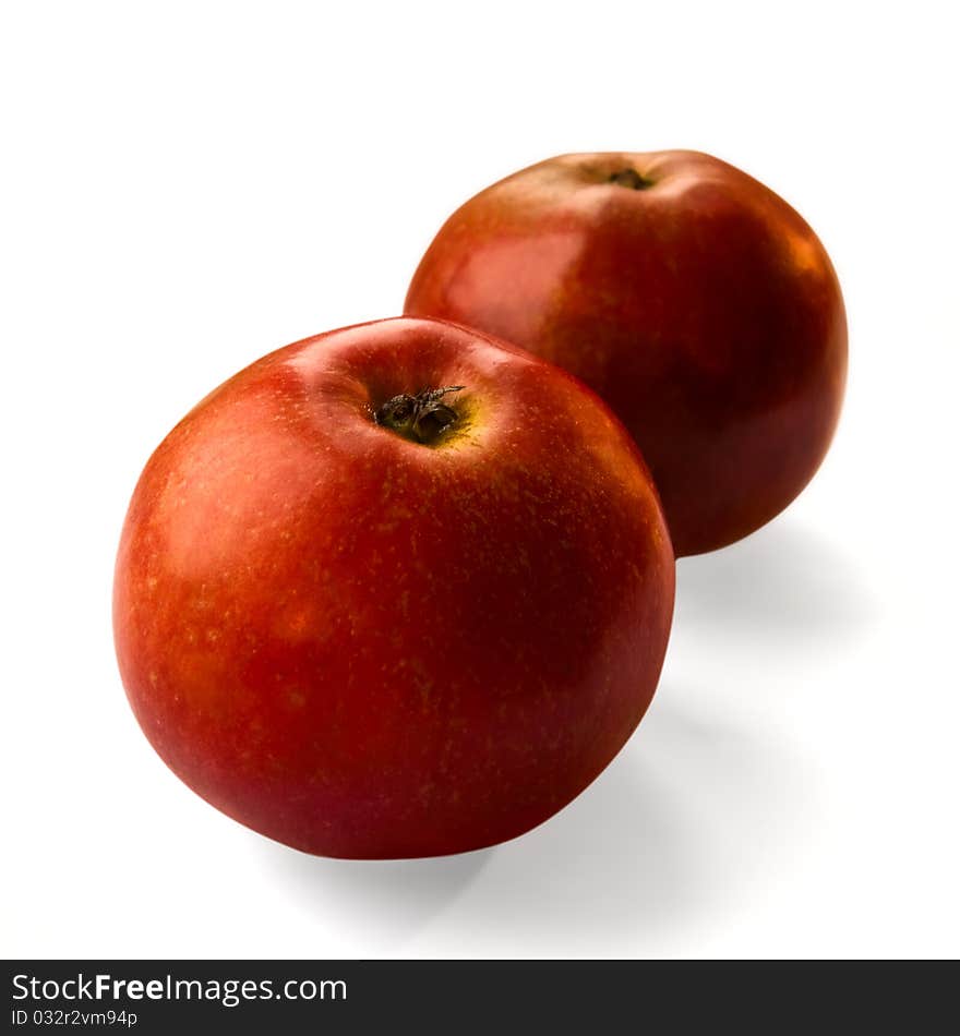 Juicy red apples isolated on a white background