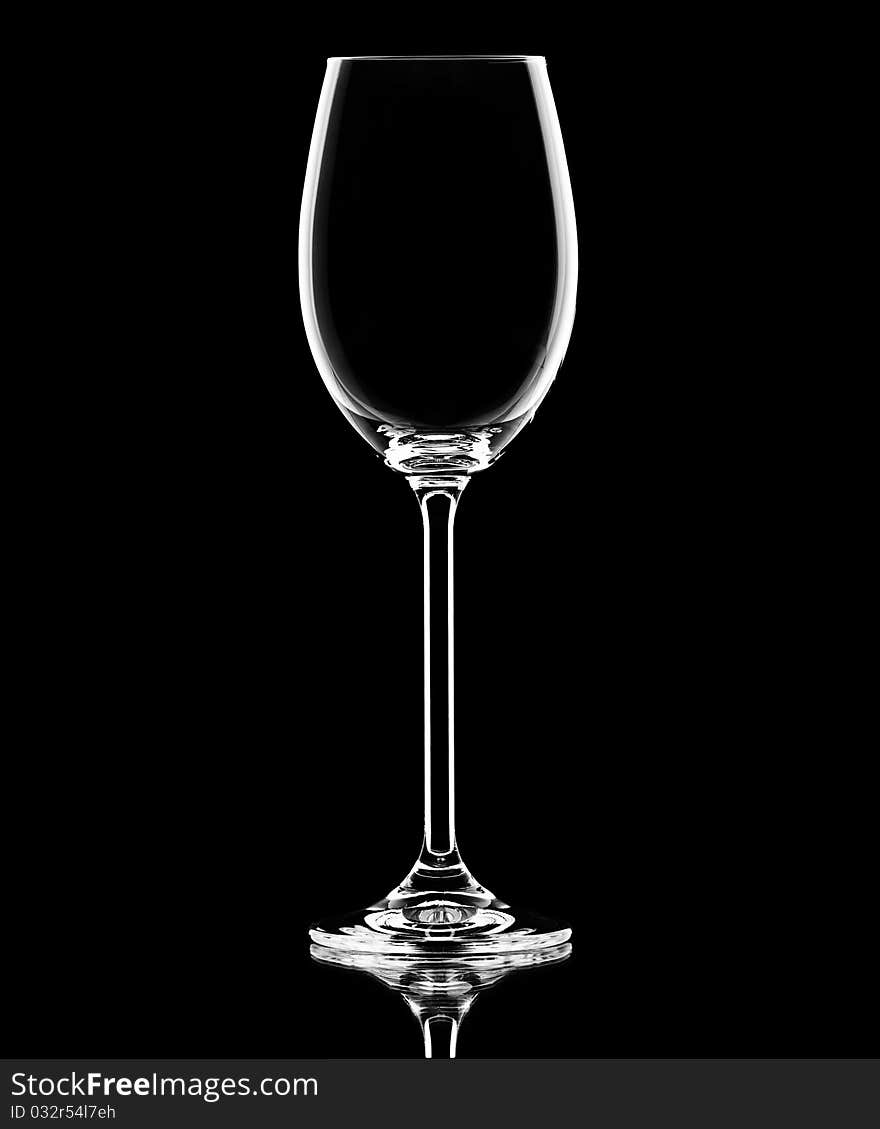 Wineglass on a black background