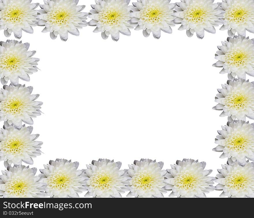 White flowers frame with space for your text