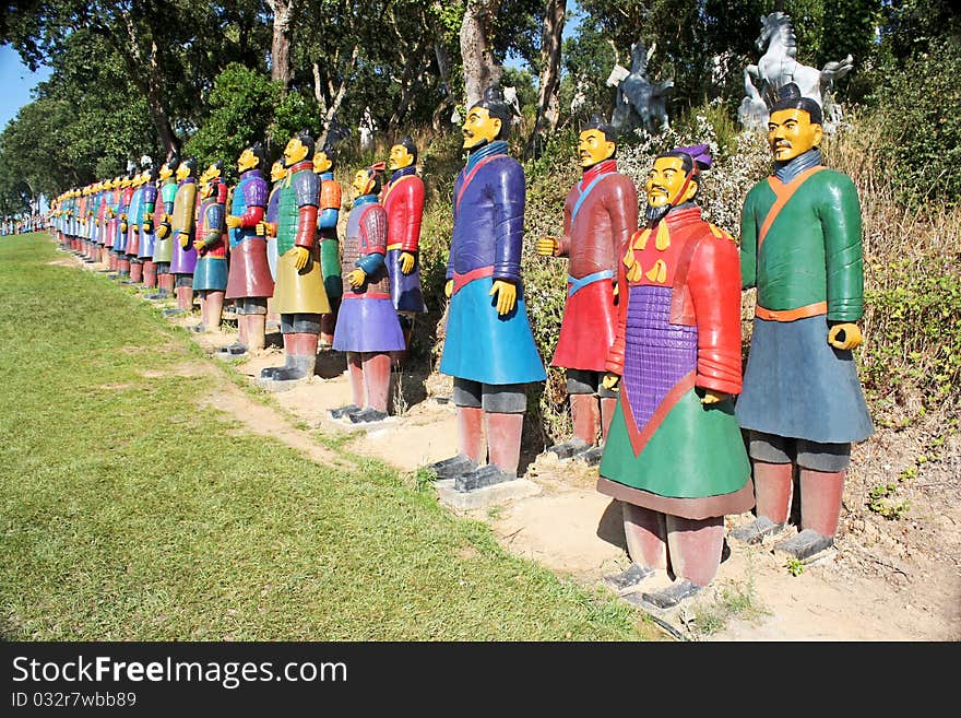 Two rows of Terracotta warriors from China