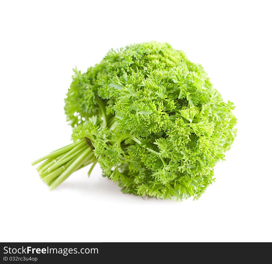 Bunch of parsley isolated on white background