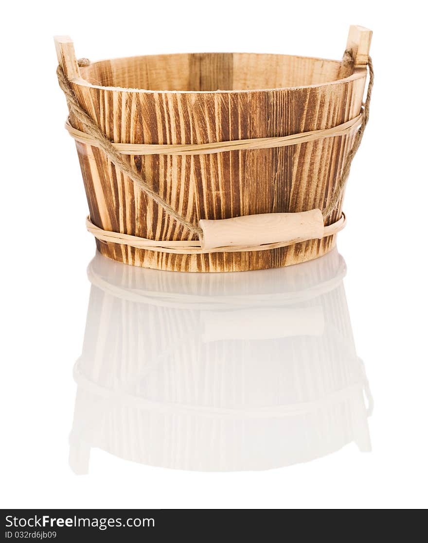 Isolated wood bucket