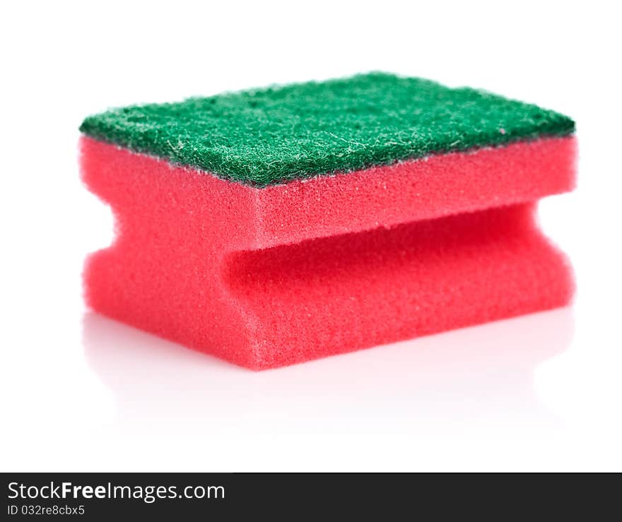 One red kitchen sponge
isolated on white background. One red kitchen sponge
isolated on white background